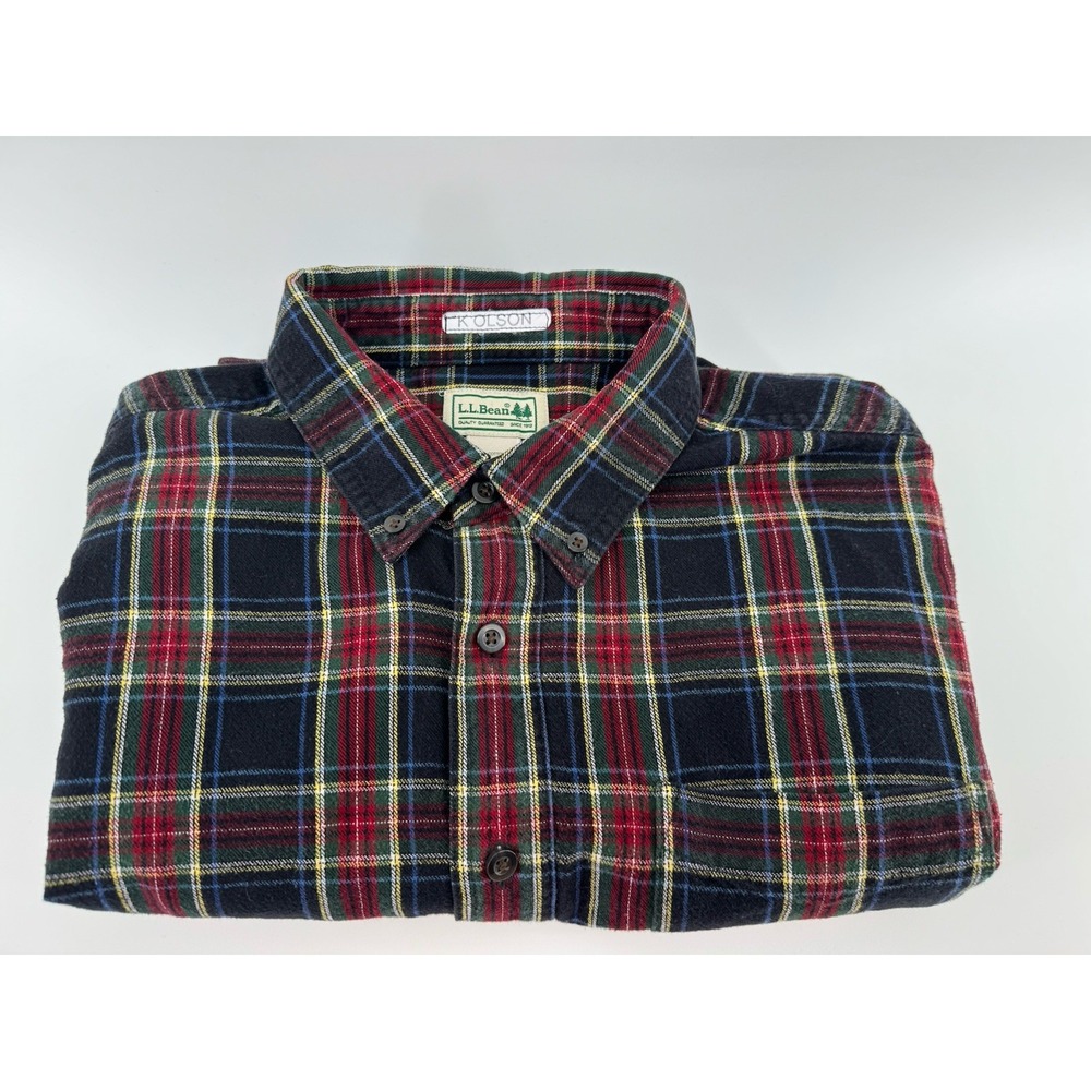 L.L Bean  Flannel Shirt‎ Scotch Plaid Men's XL Cotton Button Up